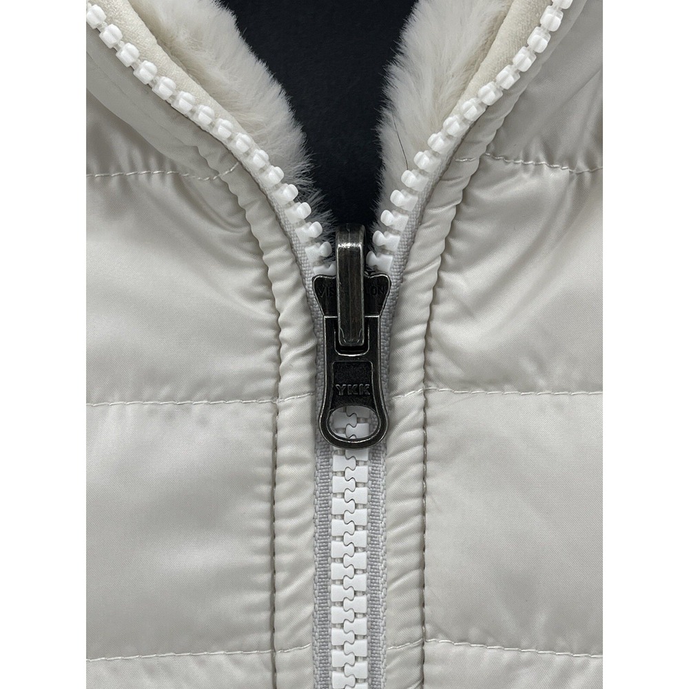 Nicole Miller Women's Faux Fur Reversible Vest Women's Medium M Off White NWOT - Picture 8 of 11